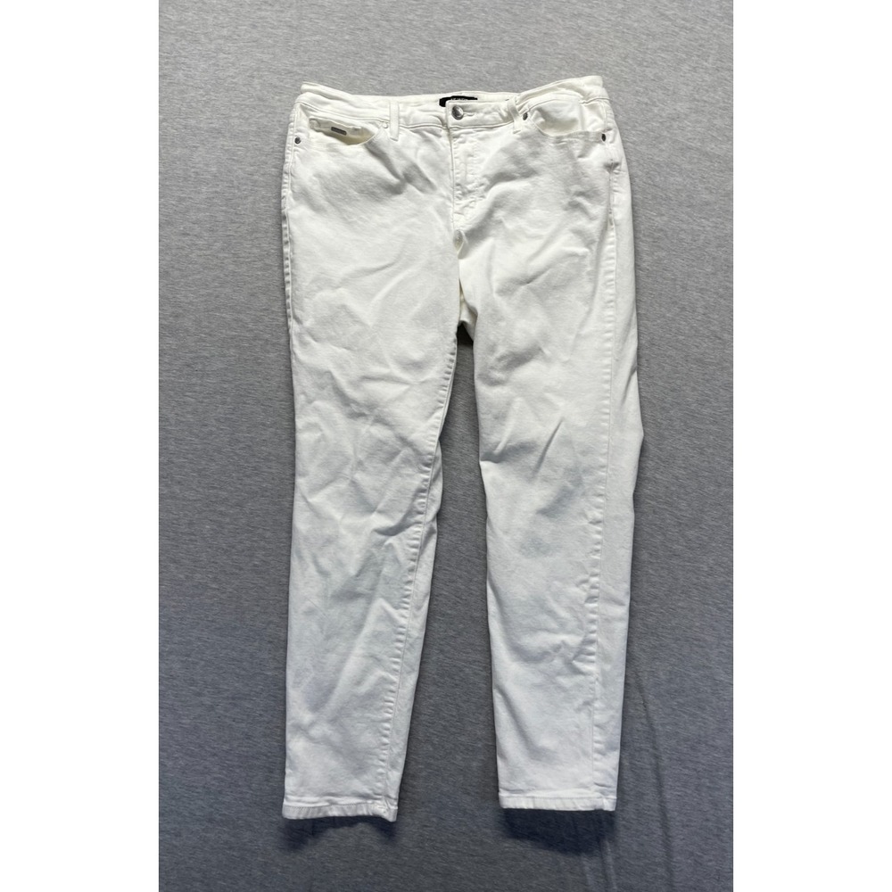 Nine West Gramercy Skinny Ankle Jeans Womens 14 White Denim Casual Everyday Wear